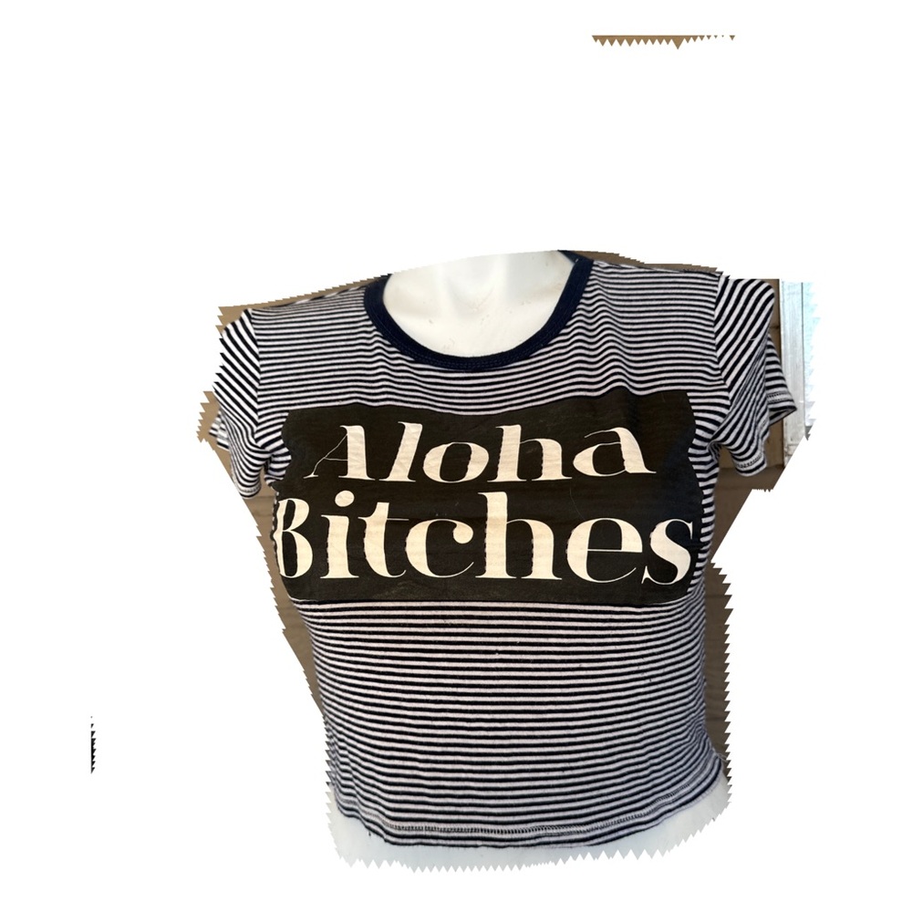 Navy & white pinstripe Crop M